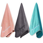 Wuwahold Microfiber Gym Towels Bigger Size Super Soft for Exercise Fitness, Sports, Workout, 380-GSM 15-Inch x 31-Inch Quick-Drying Towels (Teal-Pink-Grey, 3 Pack)