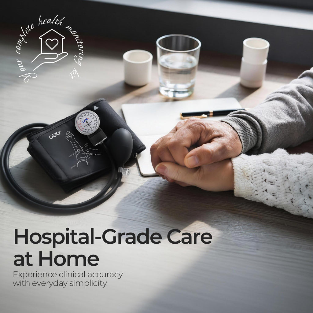 Professional Aneroid Sphygmomanometer, Blood Pressure Cuff Manual, Precision Copper & Brass Movement, Medical-Grade PVC Tubing, Medical Ultrasound Equipment, Ideal for Doctors, Nurses, and Students