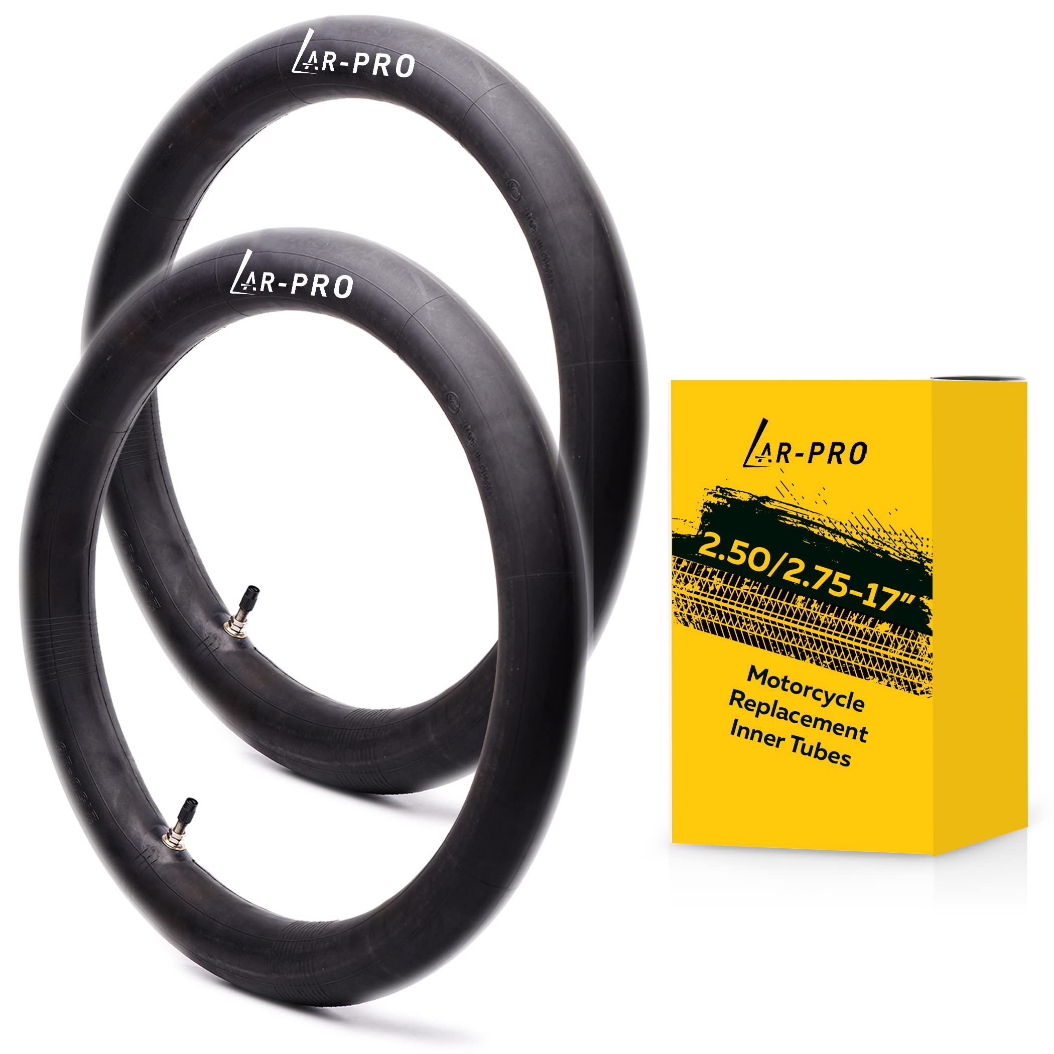 (2-Pack) 2.50/2.75-17”（70/100-17） Motorcycle Inner Tubes - Compatible with Honda, Coolster, TaoTao, 110cc, 125cc, and 140cc, Dirt Bikes, Moped, and Scooters and More