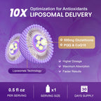 MEGNETA Liposomal Glutathione Supplement – 500mg Glutathione with PQQ, CoQ10 & Vitamin C – High Absorption Antioxidant for Immune & Energy Support – Grape Flavor, 30 Pouch