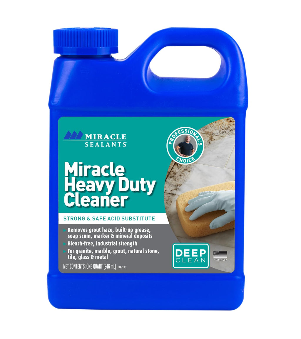 Miracle Sealants Miracle Heavy Duty Non-Acidic Cleaner, Tile & Stone Cleaner & Grout Haze Remover, Quart