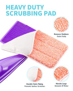 Power Scrubbing Reusable Mop Pads for Swiffer Wet Jet Mops (6 Pack), Wet Jet Refills, Wet Pads Refill, Washable Microfiber Mop Pads for Floor Cleaning Wet Dry Use