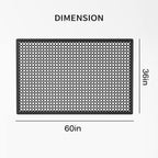 ROVSUN Rubber Floor Mat with Holes, 36''x 60'' Anti-Fatigue/Non-Slip Drainage Mat, for Industrial Kitchen Restaurant Bar Bathroom Utility Garage Pool Entry Door Mat, Indoor (36''x 60'' Black 2Pcs)
