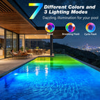 Askyli Pool Lights for Above Ground Pools, Upgraded Rechargeable Dynamic Lighting Inground Pool Lights that Float w/Remote, 16H Runtimes Underwater LED Pools Light with Timer Off for Hot Tub Pond-2PC