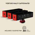 Nespresso Vertuo, Half Caffeinato, Mild Roast, 30-Count Coffee Pods