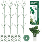 Yhtpouqe 12 Pack Plant Support Stakes, Plant Stakes for Indoor and Outdoor Plants. 39.37inch Plant Sticks with Extension Poles, Plant Clips, Plant Ties for Potted Monstera Plants, Climbing Plants