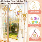 Ecoofor 407 pcs DIY Sun Catchers for Adults, DIY Suncatchers Making Kits,Hanging Decorative Suncatcher, Crystals Rainbow Maker for Indoor Home Decor