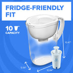 Brita Large 10-Cup Elite Water Filter Pitcher, WQA NSF/ANSI Certified, Reduces 99% of Lead, Microplastics, & 30 Contaminants, BPA-Free, Removes Chlorine Taste & Odor, 1 Filter Included, White
