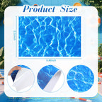 Yexiya 6 Pcs PVC Pool Repair Patches 8.45x5.51 Inch - Heavy-Duty Vinyl Adhesive Patch Kit for Above Ground Pools, Air Mattress, Inflatable Boats, Tents(Ripple,Light Blue)
