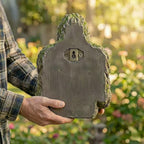 Tree Face Decor for Outdoor Garden - Funny Bigfoot Sculpture 6 Inch, Hand Painted Resin Wall Hanging Art with Keyhole Mount, Unique Yard Decoration Gift for Nature Lovers, Sasquatch Garden Art