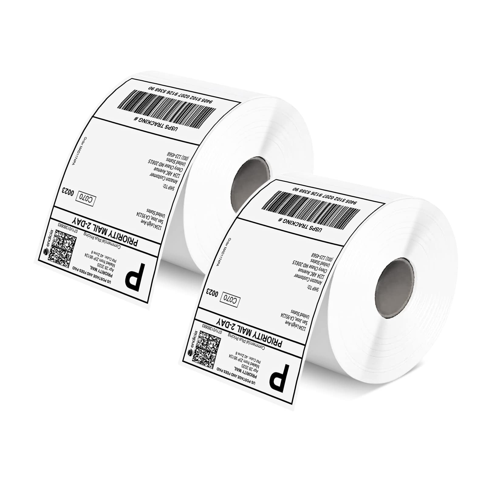 MUNBYN 4x6 Inch Thermal Labels, 1000 Sheets/2 Rolls(500 Pcs per Roll)