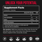 NutraChamps 120 Creatine Gummies for Men & Women - 5g Sugar Free Chewable Creatine Monohydrate Gummies - Supports Protein Synthesis, Muscle Recovery & Workout Performance