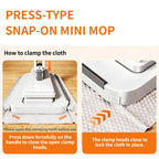 Clip on Mini Mop for Kitchen Counter & Floor – No Wash & Cloth Changing Lazy Mop | Automatic Gripping & Zero-Touch Snap-Grip System with 20 Cloths