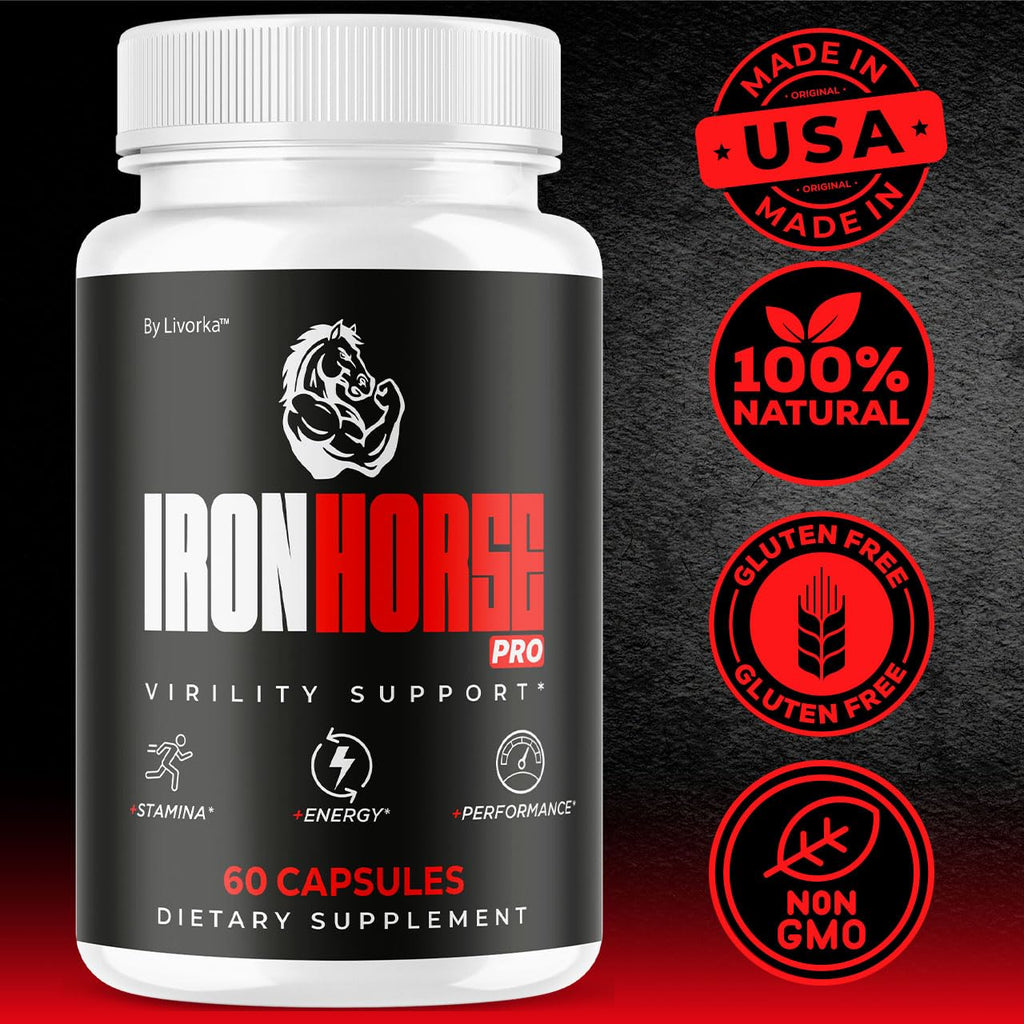 Iron Horse Pro Supplement Pills - Official Advanced Formula Support Capsules - Maximum Strength, Natural Iron Horse Pro for Overall Health & Wellness, 60 Capsules for 1 Month