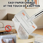 Snap Grip Mini Mop, Cloth Changing Mini Mop, 39 Inch Zero Touch Disposable Lazy Mops with 5 Refill Cloths, Wash-Free Minis Mops for Wet/Dry Floors, Tile, Corners, Home Kitchen Cleaning Essentials (1)