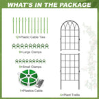 DoCred 4 Pack Garden Trellis for Climbing Plants, 59 Inch Metal Trellis