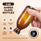 12 Pack 4 oz Vanilla Extract Bottles, Amber Glass Bottle with Twine