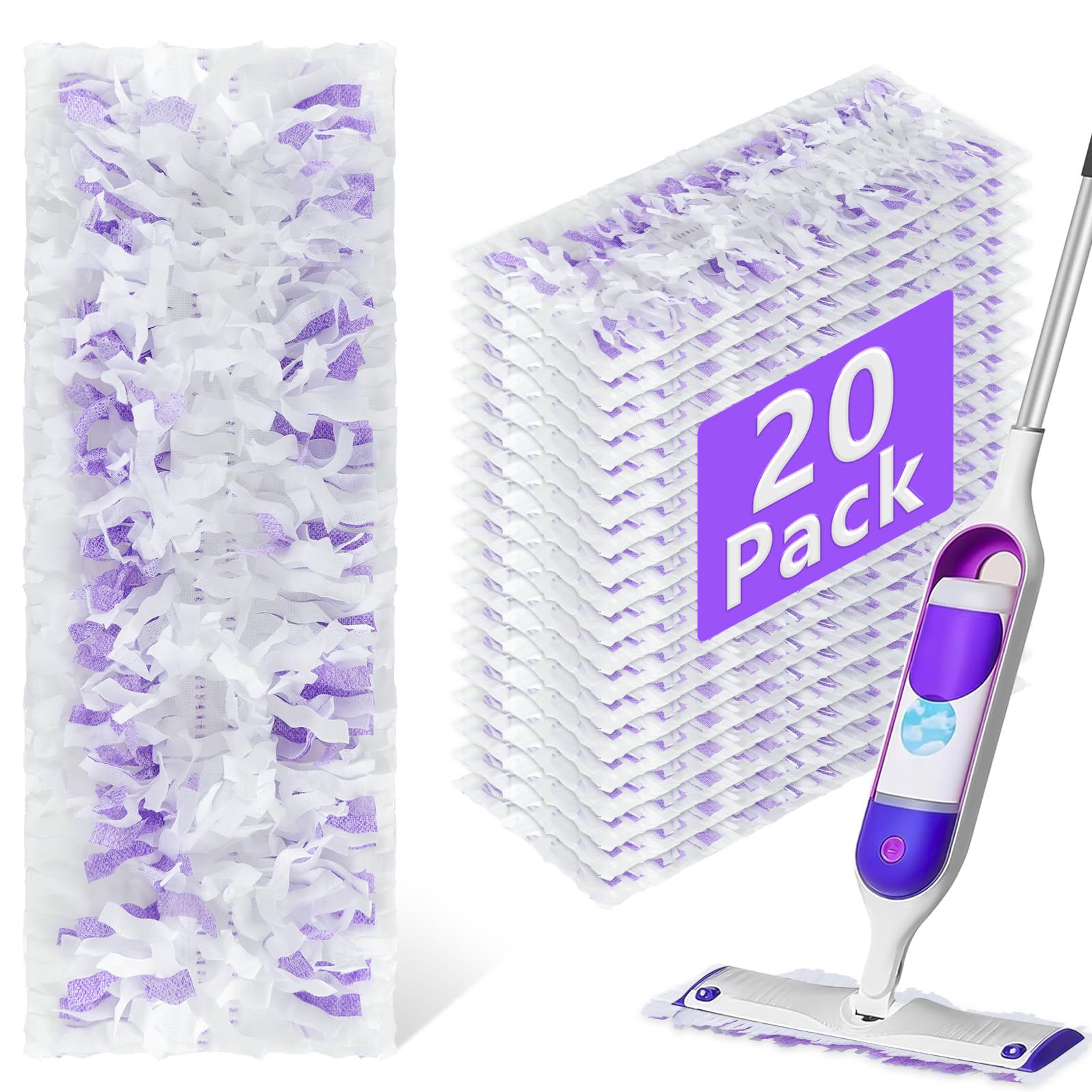 20 Pack Power Mop Refill Pads for Swiffer Power Mop Multi-Surface &Wood Mopping Pad Refills, Disposable Swifter Wet Pad Refills for Swiffer, Replacement Mop Pads for Multi-Surface Wood Floor Cleaning