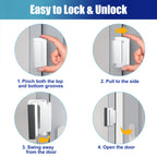 2Pack Door Reinforcement Lock Withstands 800lbs of Force - White Extra Proof Door Lock for Kids Safety Drilling Required,Prevents Unauthorized Entry,Add a Door Security Locks for Home Safety & Privacy