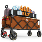 Timber Ridge 51.2'' Extended Collapsible Wagon Cart with Brakes
