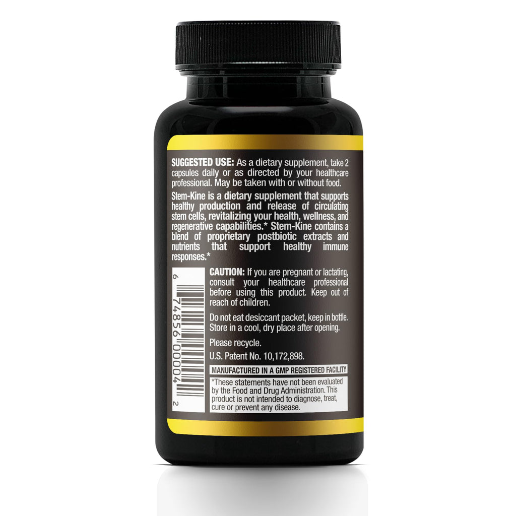 Aidan Products Stem-Kine Stem Cell Supplements, Clinically Proven to Increase Circulating Stem Cells, Pack of 2, Promoting Healing and Anti-Aging, 2 Pack of 60 Capsules Each