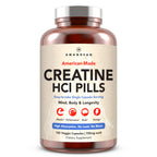 AMANDEAN Creatine HCl Pills. American Made CON-CRET. 120 Capsules. 7X Concentrated vs Monohydrate Powder. No Bloat. Muscle, Energy, Cognitive, Recovery Support for Men & Women. Gluten Free, Non-GMO.