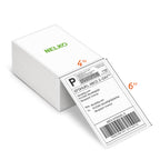 Nelko Genuine 4x6 Direct Thermal Shipping Label (Pack of 500 Fan-Fold Labels), 4x6 Thermal Labels for Nelko PL70E Shipping Label Printer, Perforated and Strong Adhesive, Commercial Grade