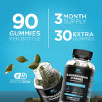 Effective Nutra Ashwagandha Gummies 1500mg – Extra Strength Stress & Sleep Support – 90-Day Supply, Just 2 Gummies Daily – Vegan, Non-GMO, Third-Party Tested – Made in USA (2-Pack)