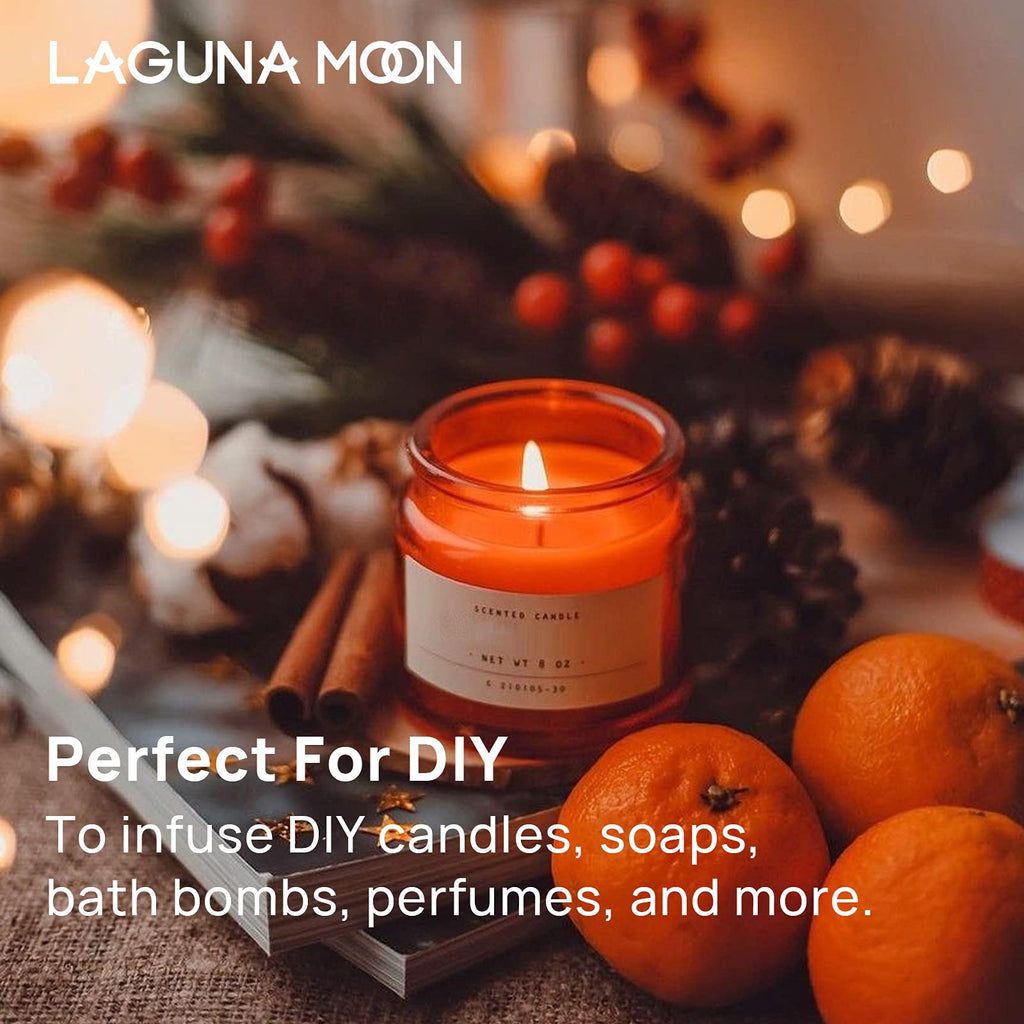 Lagunamoon Fall Essential Oils Set - Spice Fragrance Oils Autumn Gift Set for Diffusers, Home Care, Candle Making Scents, Aromatherapy - Cinnamon, Clove, Citronella, Ginger and Spiced Berries (10mL)