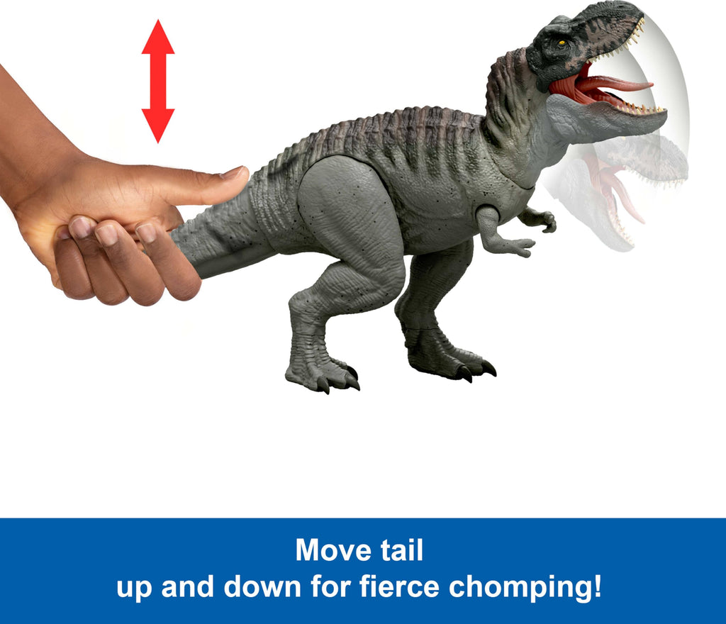 Mattel Jurassic World Rebirth Power Devour Tyrannosaurus Rex Dinosaur Figure with Tongue Activated Constant Chomp, Lights & Sounds, Digital Play