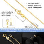 Jewlpire 18K Gold Plated Chain Necklace for Women, 1mm Cable Chain 18K Gold Plated Chain for Women Sturdy & Shiny Women's Chains Necklaces, Necklace Chains 16 Inch