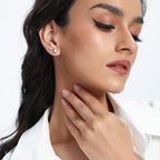 18K White Gold Plated Princess Cut Cubic Zirconia Screw Back Stud Earring Pack of 5 Pairs (5 Pairs)