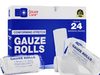 Gauze Rolls Pack of 24 – Premium Quality Lint and Latex-Free 4 inches x 4.1 Yards Conforming Stretch Bandages Designed for Effective Wound Care & Comfort - Ideal for use as a Mummy wrap