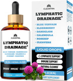 Cleantra Lymphatic Drainage Drops - Supplement for Lymphatic Support & Detox - 10-in-1 Herbal Blend Cleanse Complex with Burdock, Dandelion, Elderberry - 2 fl oz