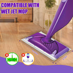 100 Pack Disposable WetJet Pads Refills for Swiffer Wet Jet Mop - Multi-Surface Floor Cleaning Mop Pads, Compatible with Swiffer Wet Pads Refill, 4 Layers Thickened & Durable | Heavy-Duty Absorbent