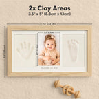 KeaBabies Baby Hand and Footprint Kit, Clay Keepsake Frame (Ash Wood)