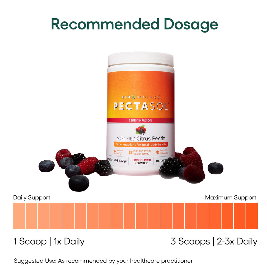 PectaSol Modified Citrus Pectin – 551g Berry Powder – Total-Body Health Supplement to Support Heart, Immune System, Inflammation Response & Healthy Aging + Maintain Healthy Galectin-3 Levels