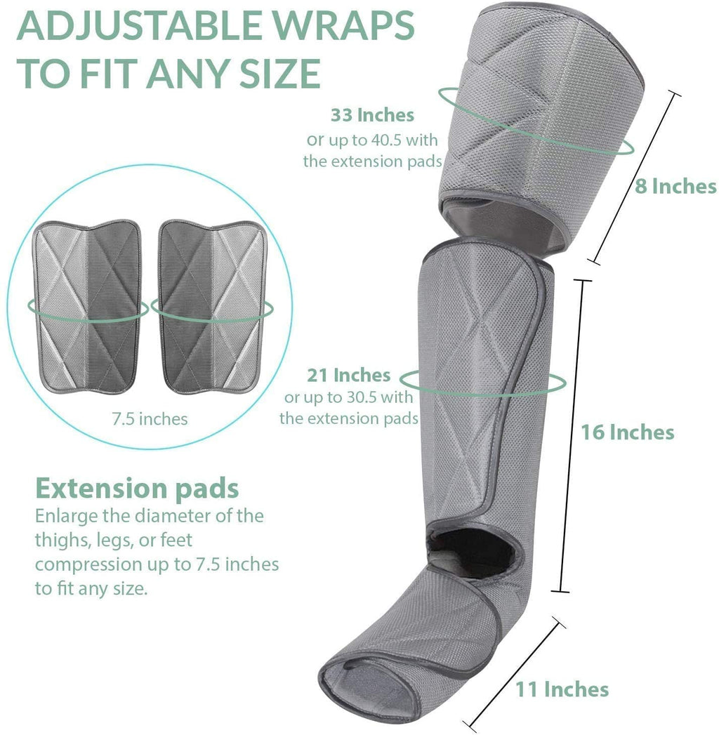 Leg Massager for Circulation - Foot and Calf Massager, Air Compression Leg Wraps Massage Boots Machine for Home Use Leg Massage - scd Machine for Calf, Thigh and Foot Massager, FSA or HSA Eligible