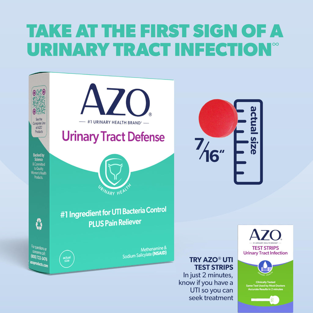 AZO Urinary Tract Defense Antibacterial Protection Helps Control a UTI Until You Can See a Doctor #1 Most Trusted Urinary Health Brand 48 Tablets