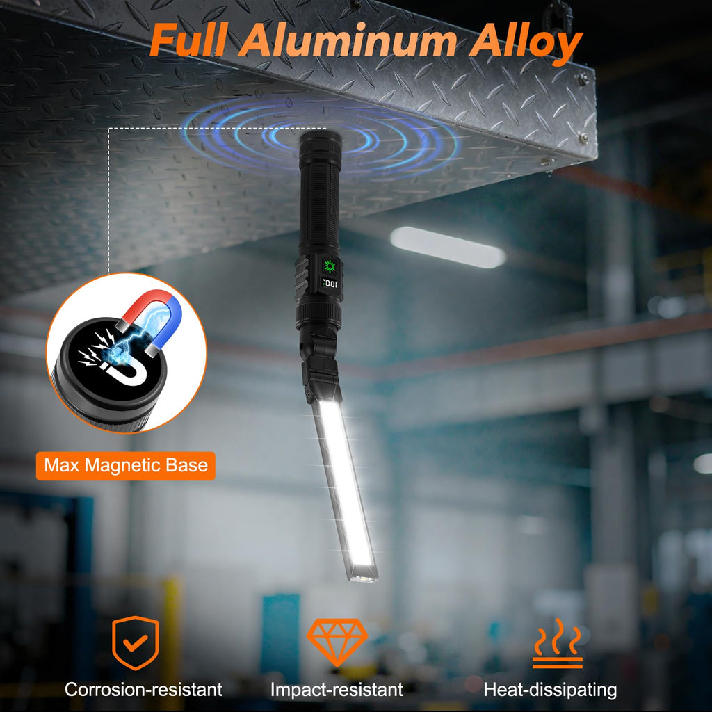 Ruboliy 2Pack Magnetic Rechargeable LED Work Light/Flashlight for Mechanics