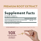 TRIBE ORGANICS Vegan Ashwagandha KSM 66 Pure Organic Root Powder Extract Ayurvedic Supplement - Focus Mood Support Increase Energy Strength 600mg of Natural KSM66 for Superior Absorption - 60 Capsules