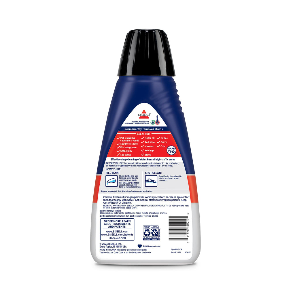 Bissell Professional Spot and Stain + Oxy Portable Machine Formula, 32 Fl Oz (Pack of 6)