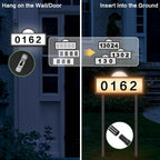 Solar House Numbers for Outside, 45 LED Lighted Address Sign for House Yard, 39inch Tall In Ground & Wall Mount, IP65 Waterproof Solar Powered Address Sign with Cool White or Warm White(Black)