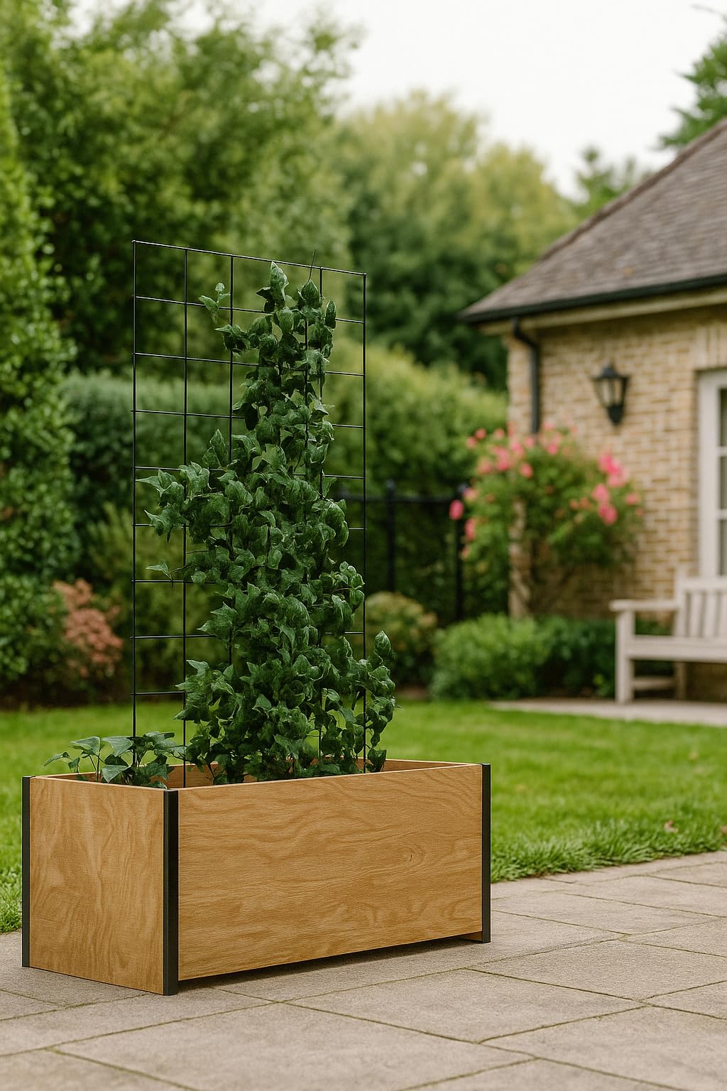 2-Panel Folding Garden Trellis - Maximize Your Garden Space, Durable Powder Coated Steel Frame, Easy-to-Use Design, Perfect for Climbing Vines, Vegetables, Beans, Tomato, Cucumber, 35x58"