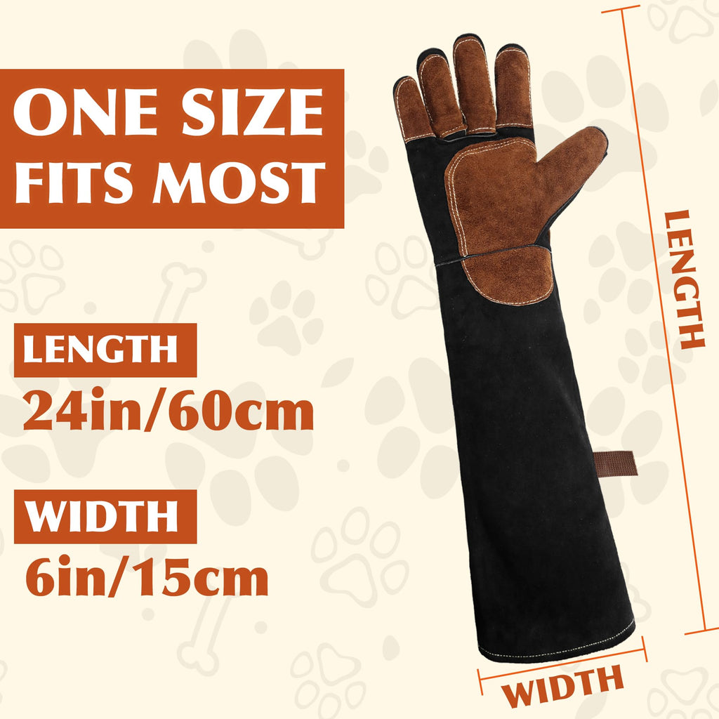 HANDLANDY 24 Inches Animal Handling Gloves, Bite Proof for Cat Dog Handling