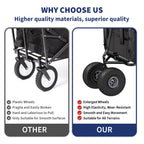 Polar Aurora Fishing Cart Beach Cart Collapsible Wagon w/11'' All-Terrain Wheels for Sand, Heavy Duty Garden Cart with Rod Holders,Umbrella Holder and Storage Pockets, 550lb Large Capacity