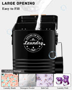 Laundry Detergent Powder Container Dispenser Holder for Laundry Room Organization. Metal Laundry Soap Dispenser with Scoop and Lid. Modern Farmhouse Laundry Room Decor and Accessories (Black)