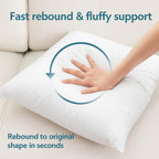 LANE LINEN 4 Pack 18x18 White Throw Pillow Inserts for Decorative Pillow Covers, Couch Pillows for Living Room, Fluffy Pillows for Bed