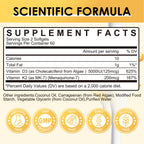 Vitamin D3 K2 Supplement with Vitamin D3 5000 IU, 200 mcg Vitamin K2 MK-7 & Natural Coconut Oil, Plant Based 2-1 Formula for Bone, Teeth, Muscle and Immune Health Support (120 Count (Pack of 2))