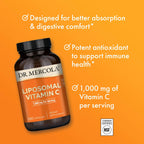 Dr. Mercola Liposomal Vitamin C - Brain, Heart, Eye & Immune Support - Provides 1,000 mg of Bioavailable Vitamin C - Non-GMO, Gluten-Free & Soy-Free - 180 Capsules (90 Servings)
